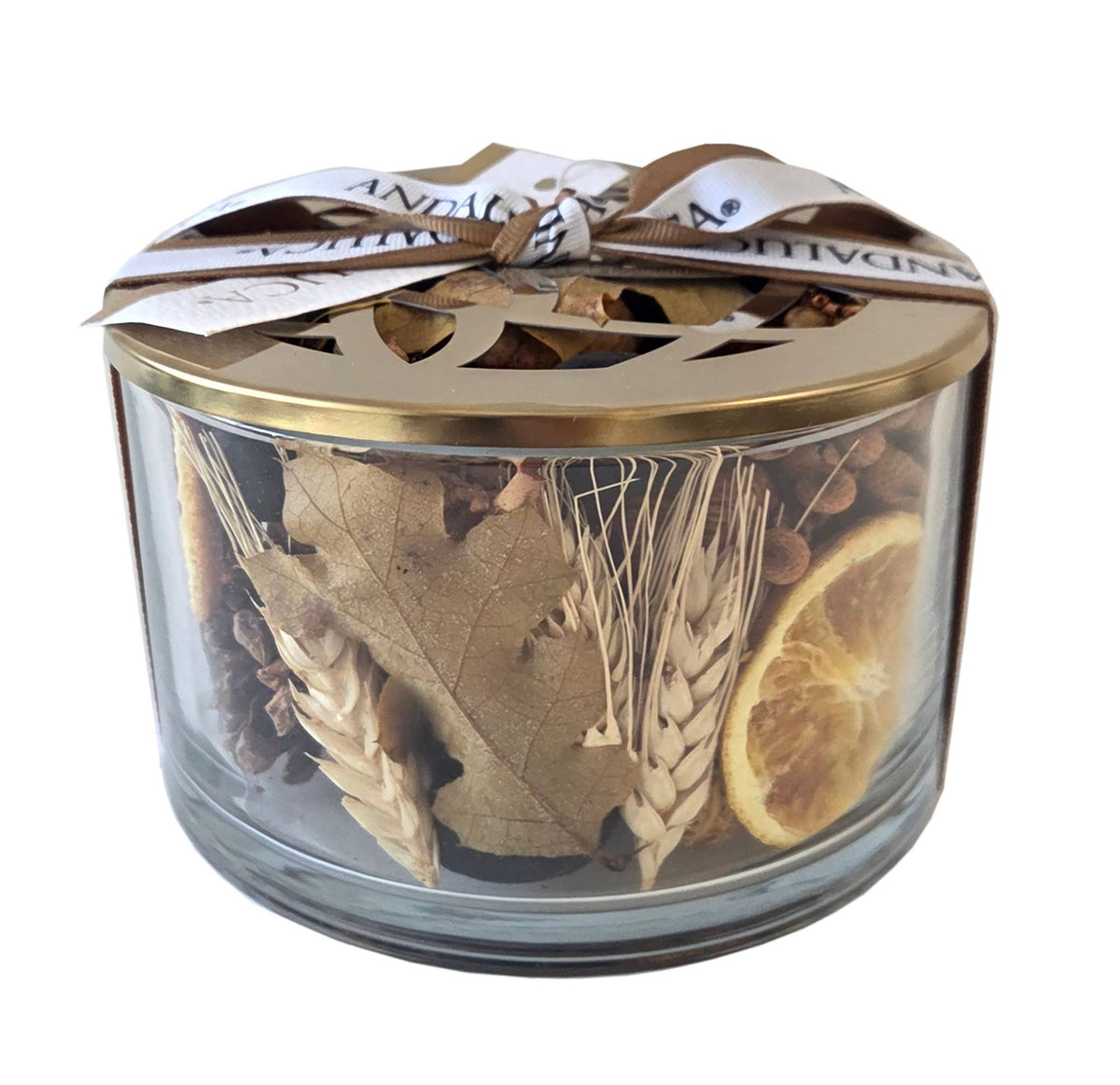 Heartfelt Gifts Harvest Glow Potpourri with dried flowers and natural elements in a decorative bowl.