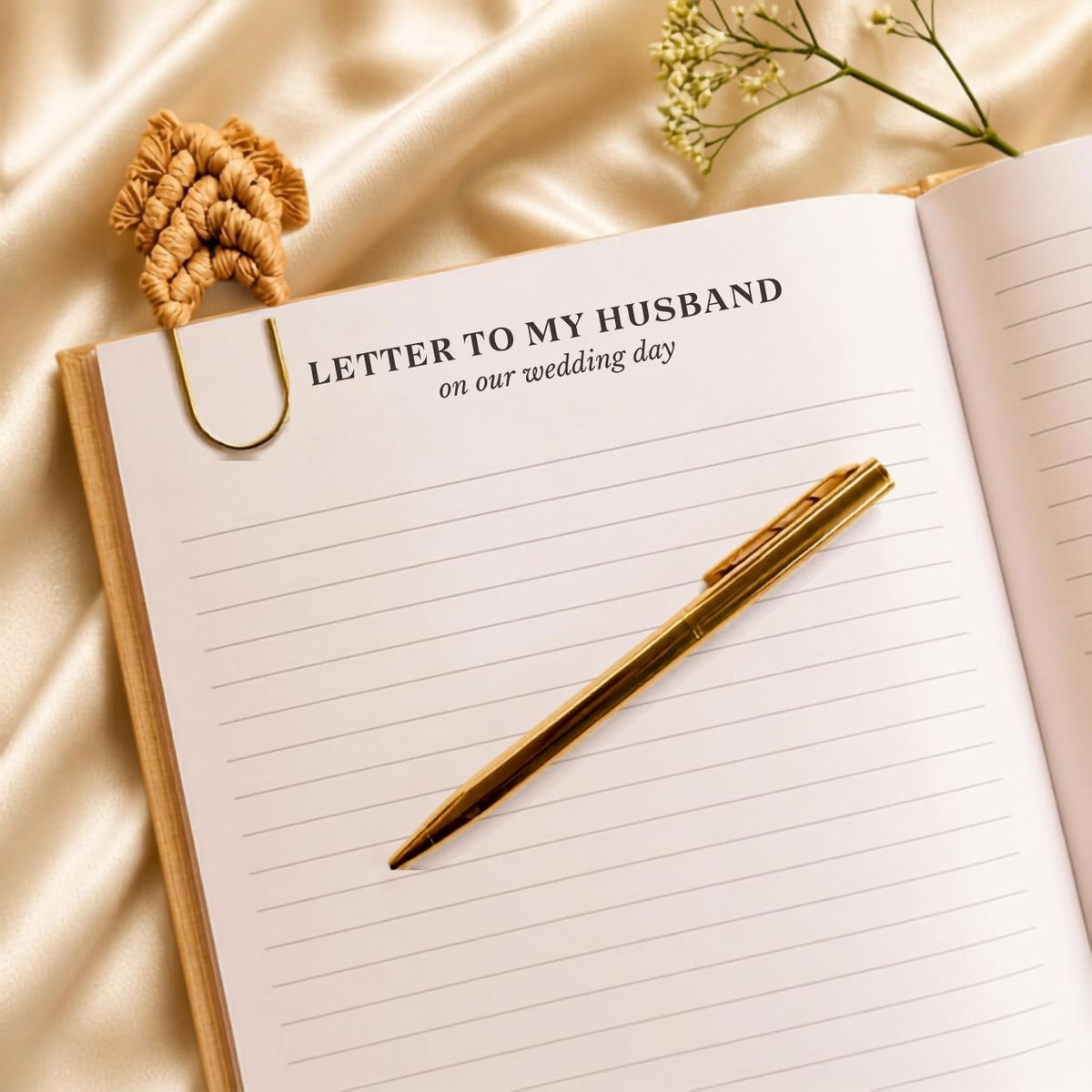 Heartfelt Gifts engagement journal with handwritten letter to husband, featuring a romantic and personalized design.