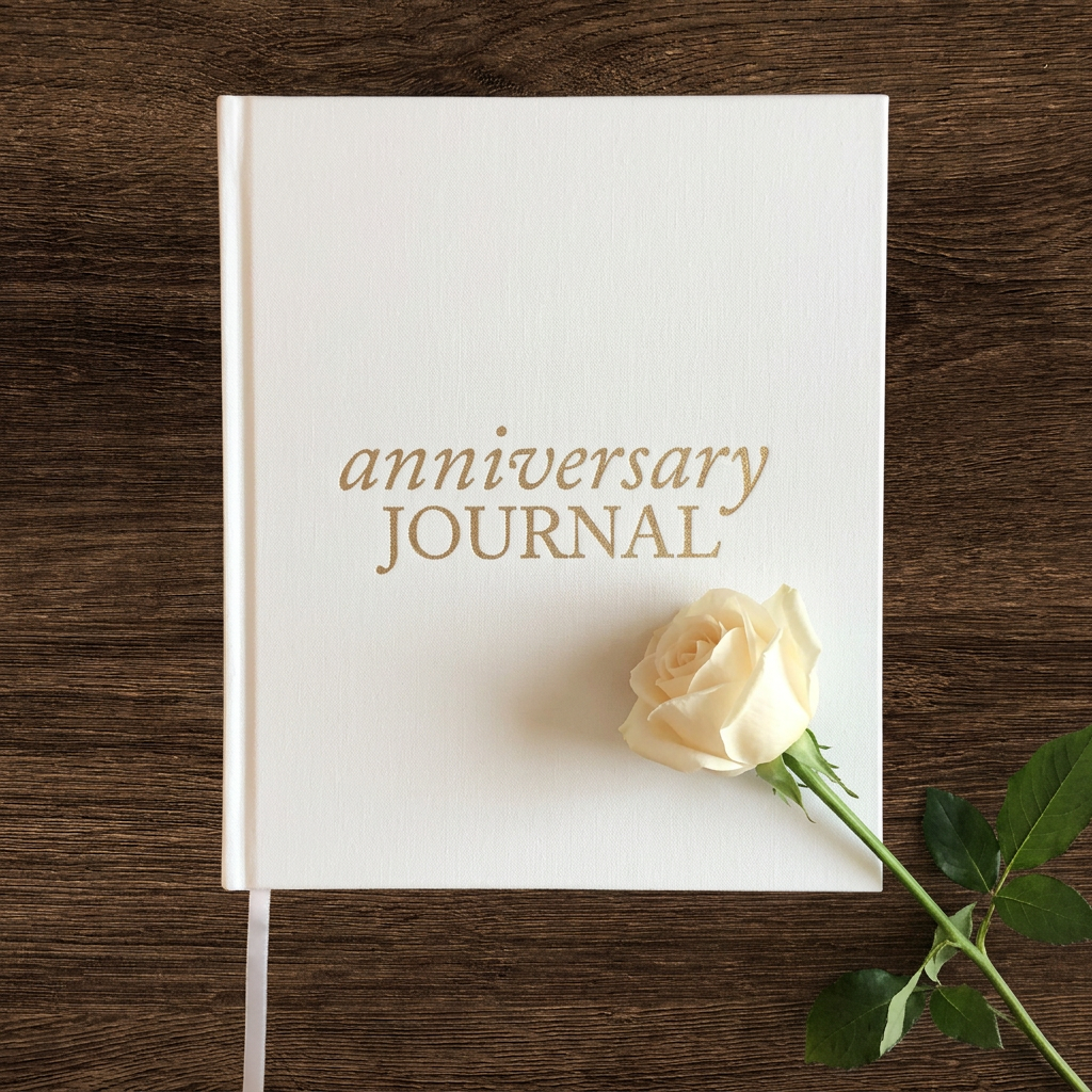 Heartfelt Gifts anniversary journal with a firefly and rose cover design, perfect for celebrating special milestones.