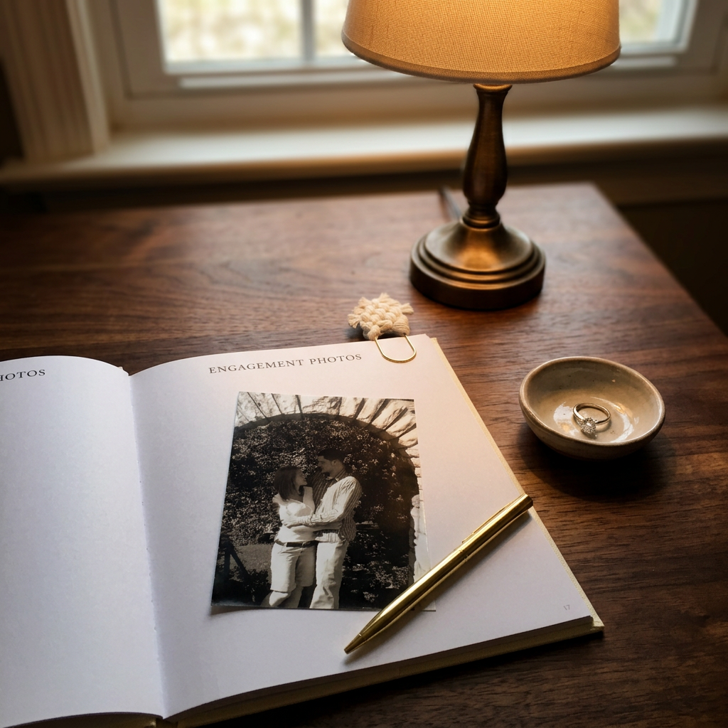 Engagement journal by Heartfelt Gifts featuring a cover image of a firefly, designed for capturing special moments and memories.