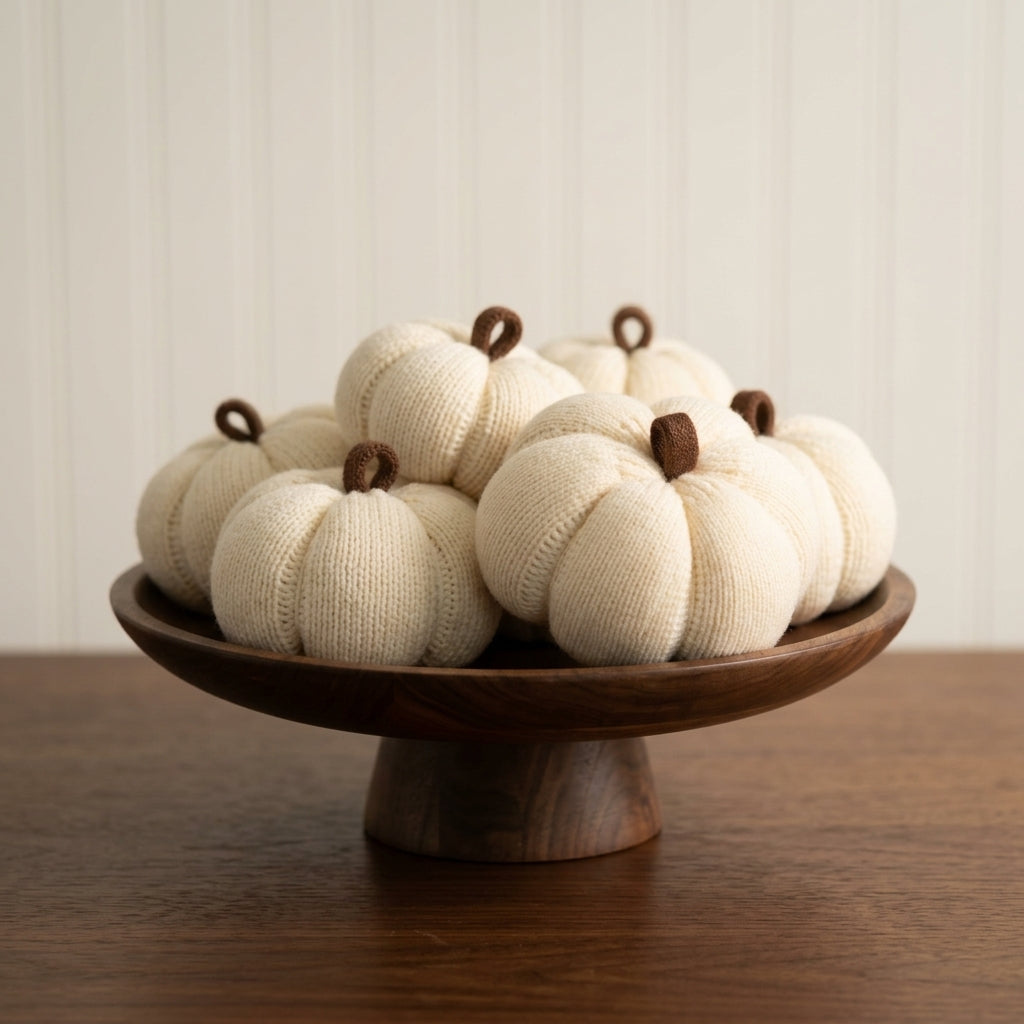 Home Decor — Bowl with Knit Pumpkins  | Generated by Modelize