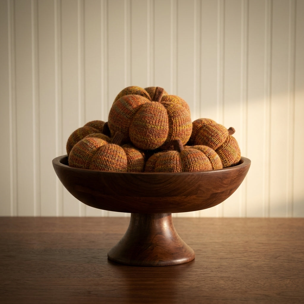 Decorative knit pumpkin — Lifestyle Harvest Table | Generated by Modelize